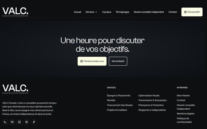 Un bandeau Call To Action en bas de chaque page