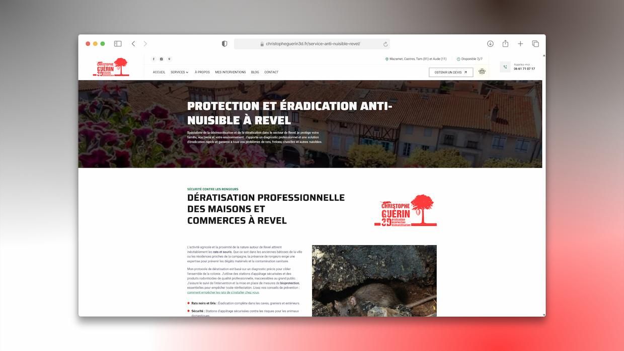 Exemple de page de destination locale pour Mazamet