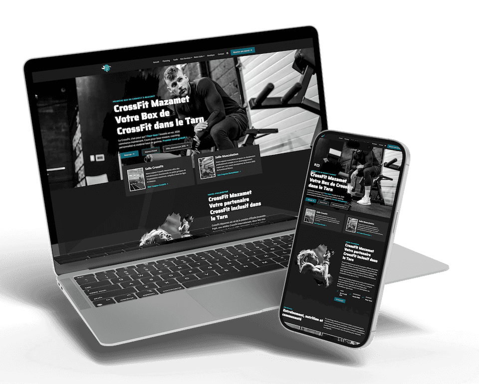 Page d'accueil du site web de CrossFit Mazamet, salle de sport à Mazamet dans le Tarn.