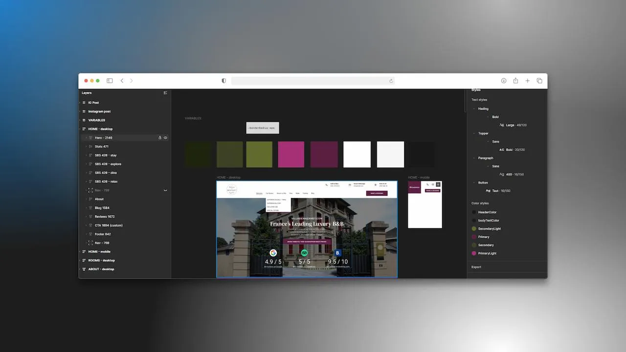 Prototyping process with Figma