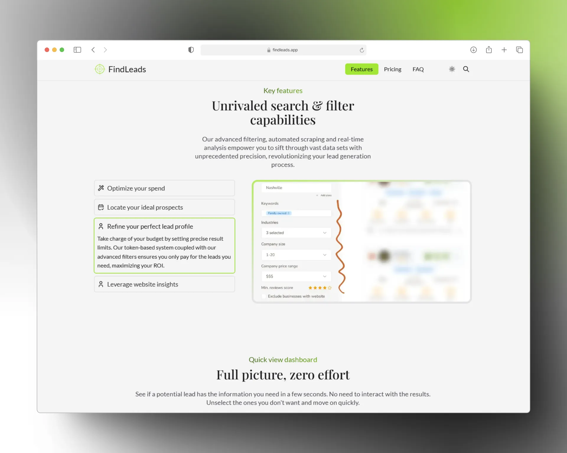 Lightmode avec des accents couleur citron vert 