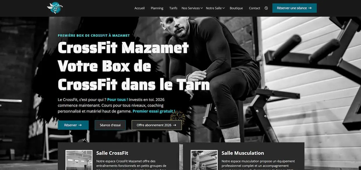 Site actuel CrossFit Mazamet avec branding finalisé