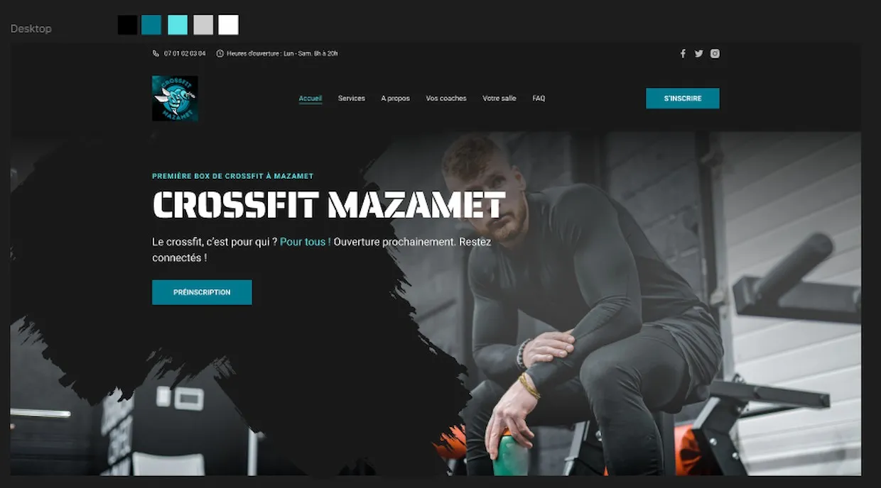 Maquette initiale du site CrossFit Mazamet