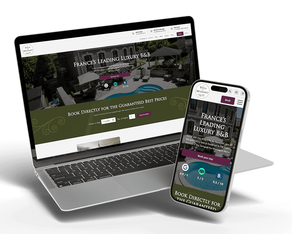 Page d'accueil du nouveau site web de la Villa de Mazamet.